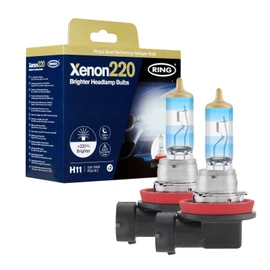 Ring Automotive H11 Xenon220 Brighter Head Lamp Set (2 Bulbs) - E Approved & Road Legal
