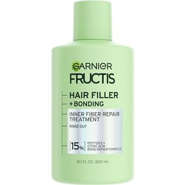 Garnier Tratamiento Pre-Champú Fructis Hair Filler Bonding Inner Fiber Rinse Out Con Complejo Reparador De Enlaces, 10.1 Onzas Líquidas