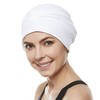 Beemo Women’s Swim Bathing Cap Turban Polyester Latex Lined-2pk WH/RE