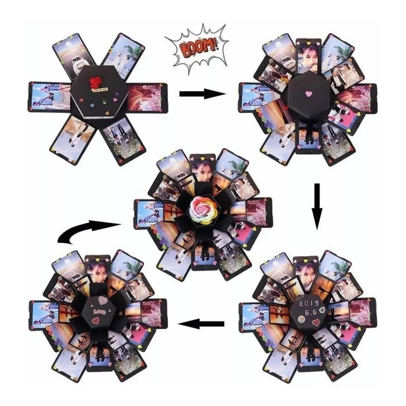 Francisco® Caja Explosion Con Forma Hexagonal Para Regalo Sopresa
