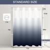 TWLSNCD No Hook Ombre Blue Shower Curtain with Snap in