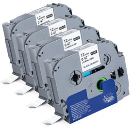 Pavlleen 4 x Compatible with TZe-231 Brother P-Touch Bands 12 mm