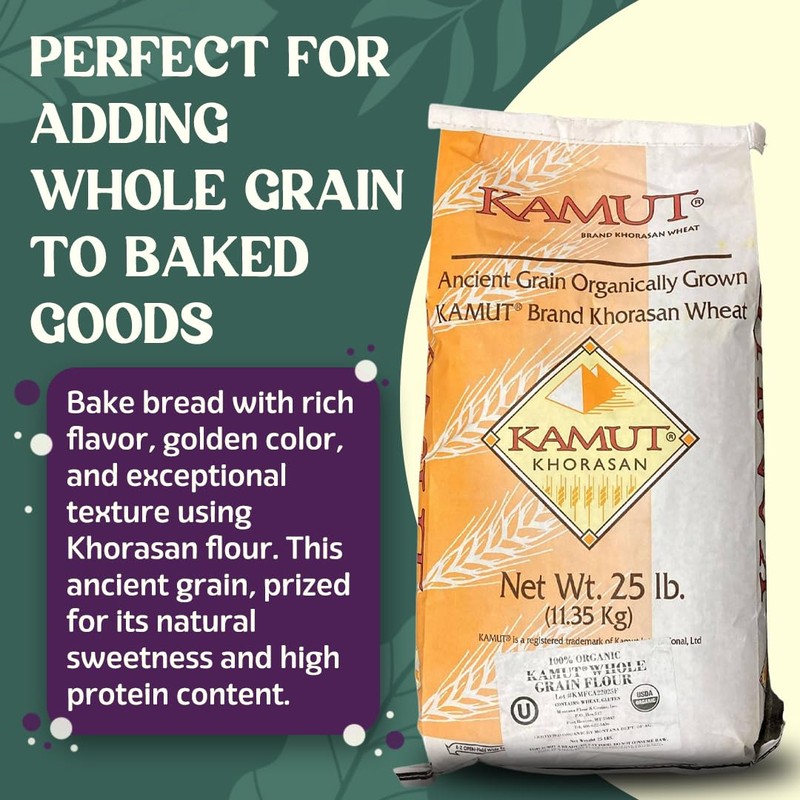 Kamut Flour, Organic, Khorasan Whole Grain Flour, Bulk, 25 lb