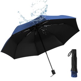 VIESS Paraguas de Bolsillo, 8 Varillas Sombrilla para la Lluvia y Sol, Mini Sombrilla Plegable con Protección UV, Paraguas de Viaje Portátil
