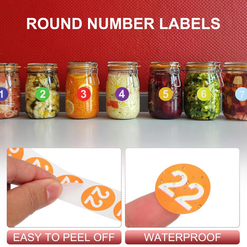 PATIKIL Number 19 Circle Stickers,1 Inch Round Color Coded Self-Adhesive