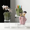Zaposcca Ceramic Cactus Pen Holder, Cactus Decor Cute Pencil Holder,