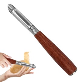 SOPHREPT Premium Stainless Steel Vegetable Peelers, Ultra Sharp Blades, Heavy-Duty Fruit Peeler with Comfort Wood Handle, Durable Potato Peeler, No Rust