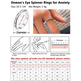 Women's Rings, Tiny Small Evil Eyes Anxiety Fidget Ring Sterling Silver, Wedding Engagement Band Rings for Her Size 10