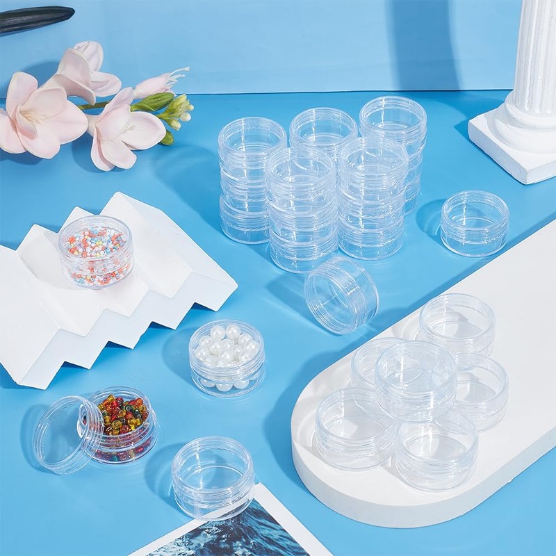 BENECREAT 30-Piece Set of 30 10ml Round Case Beads, Cosmetics,