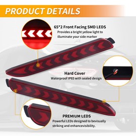Nrgedzam Led Rear Bumper Reflector Brake Tail Light Brake Lighting Kit Lamp Sequential Turn Signal Light For 2006-2014 Toyota Camry,2005-2006 Wish,2012-2015 Innova,2003-2009 Lexus GX470