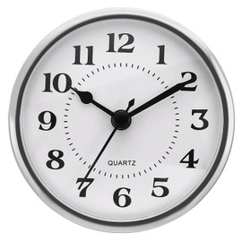 PATIKIL 90 mm Quartz Movement Wall Clock, Silent Arabic Numerals Mantel Clocks, Replacement for Table Clock, Standing Clock, Grandfather Clock (Silver Tone/White Style 4)