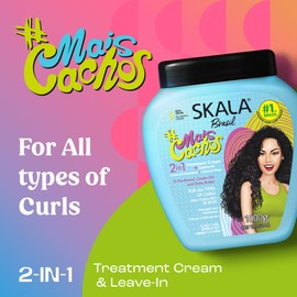 SKALA Expert Mais Cachos 2 in 1 Treatment Cream & Leave In Conditioner for Curly Hair, Vegan Hair Mask, Shea Butter & Castor Oil, Deep Hydration Mask, Softening & Smoothing, Anti Frizz Formula, 1000g