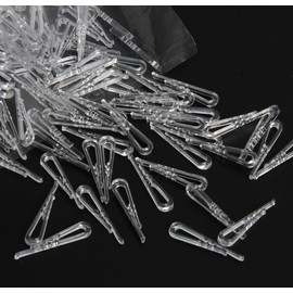 SBYURE 500 PCS U Shape Clear Durable Plastic Alligator Clips Transparent Plastic Shirt Clips with Teeth for Ties, Pants,Shirts Hold Garments in Place