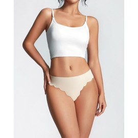 DEANGELMON Womens Seamless Thongs Invisible No Show Underwear Wavy Edge Panties Ladies Multi Pack(6P1,S)