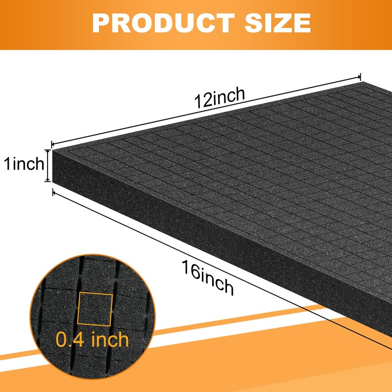 Eunice Apart Foam Insert, 6pcs Polyurethane Pre Cube Pick and