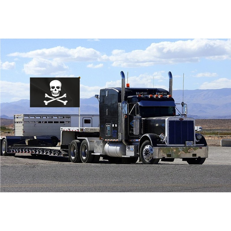 ANCONINE Double Sided Pirate Jolly Roger Skull Flag - Skull
