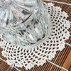4 PCS Beige 6 Inch Round 100% HANDMADE Crochet Lace