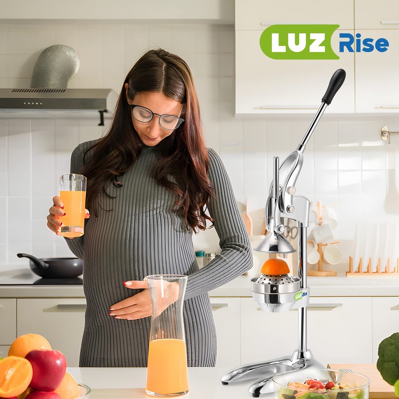 Luzrise Manual Juicer Hand Press Professional Citrus Juicer Countertop Metal