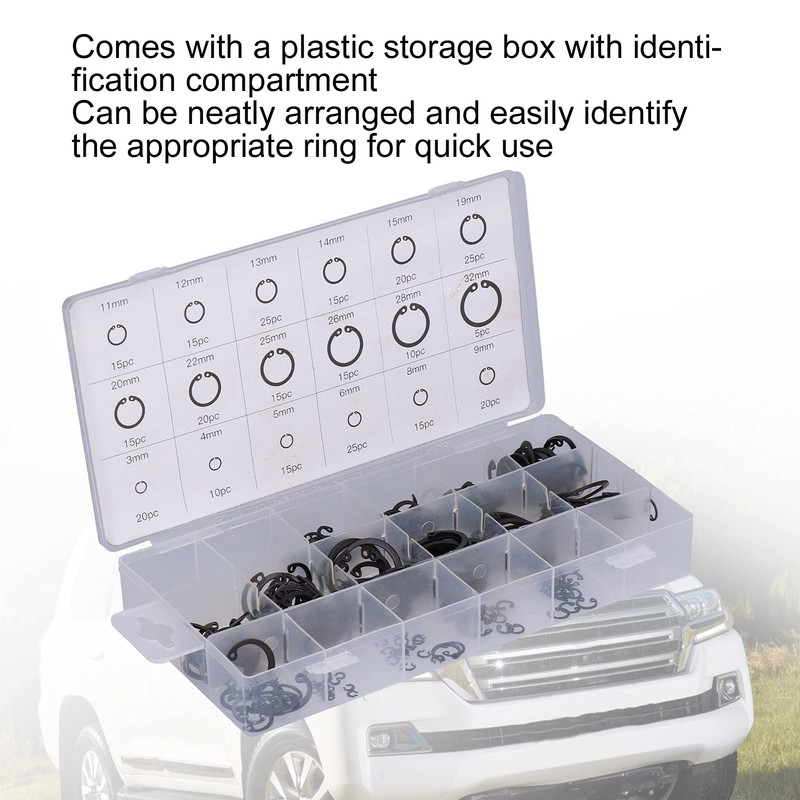 KIMISS 300PCS Snap Ring Assortment Kit, Internal Circlip Snap Retention