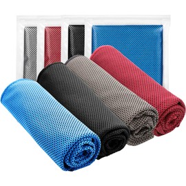 Toalla de Enfriamiento Deportiva 4 Piezas, Toallas de Ultra Absorbente para Yoga, Golf, Gimnasio, Camping, Correr, Entrenamiento
