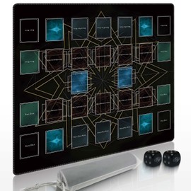 Cylvenor 24x24 Rubber Unique dice and Storage Bag for yugioh playmat with Zones, Perfect for yugioh mat and Duel Disk Accessories (Black1)