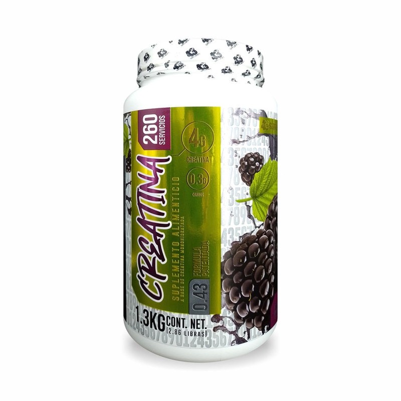 Creatina 1.3KG 43 Supplements 260 Servicios Sabor Moras