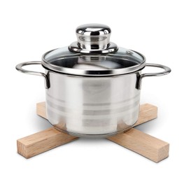 ROMINOX Calora gift item pot coaster - space-saving, practical and sturdy, smart beech wood pot and pan trivet, modern design, dimensions: approx. 21 x 4.6 x 1.8 cm