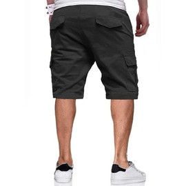 PIDOGYM Men's Classic Cargo Shorts, Waterproof Hiking Shorts Loose Fit Cargo Short with 6 Pockets Black