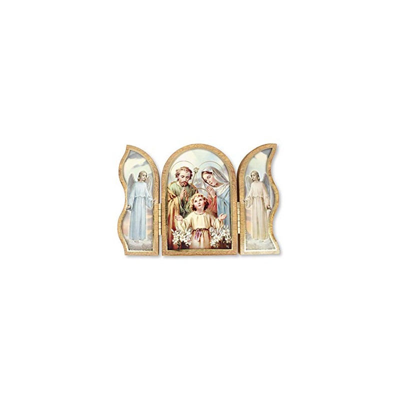 CBC Holy Family Folding Plaque or Triptych with Gold Highlights