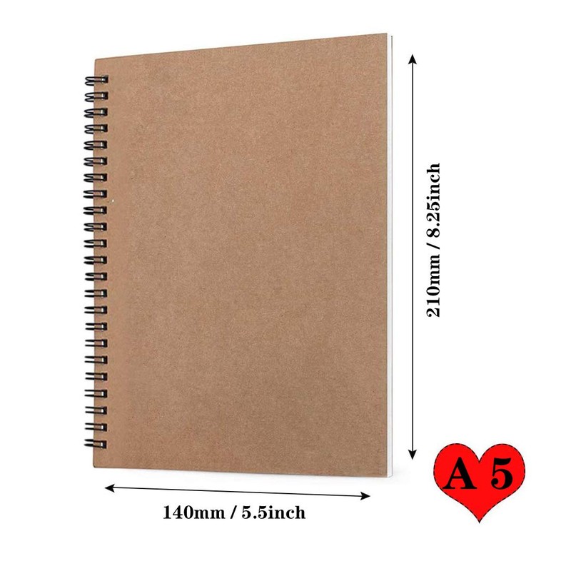 CYH 4 x A5 Notebook with Spiral Binding, Spiral Notebook,