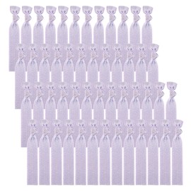 50 Pack Solid Color Knotted Hair Ties - No Crease Hair Ponytail Elastics for Women and Girls (light purple)
