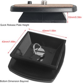 LUORNG Universal Quick Release Plate for Tripods 43x43mm Quick Release Plate for DSLR Camera Heads Photo Accessories Tripod Quick Release Parts Replacement