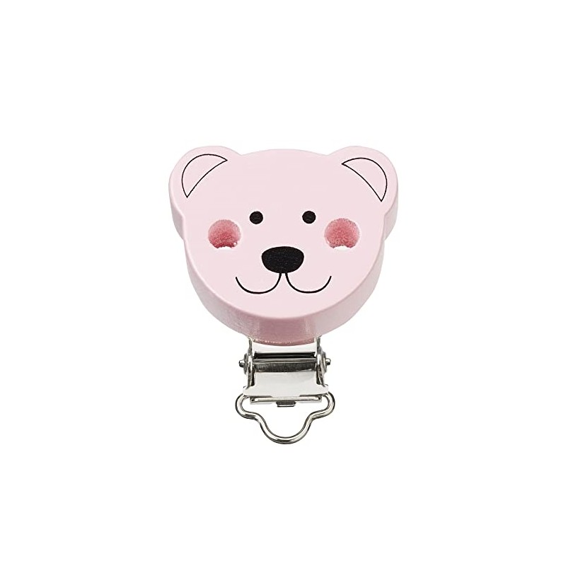 Dummy Chain Clip Bear, Pink, Pack of 1