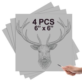 Yeaqee 4 Pcs 6 x 6 Inch Linocut Soft Linoleum Block Carving Blocks Gray for Engraving Art Project Printmaking Studio