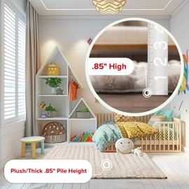 nuLOOM Jeni Solid Faux Rabbit Machine Washable Accent Rug, 2x3, Beige