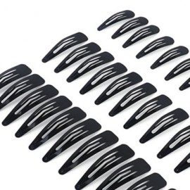 Black Snap Hair Clips for Side Bangs (12-Pack) Infant/Toddler - Medium 5ea