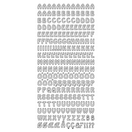 Hobbyfun Contour Stickers Letters Large Silver, Sheet 10 x 23 cm