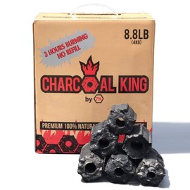 Charcoal King by 7K Charcoal Briquette - All Natural - Additive Free - Biodegradable - Highest Firing Temperature - Extra Long Burning Time - 8.8 lbs