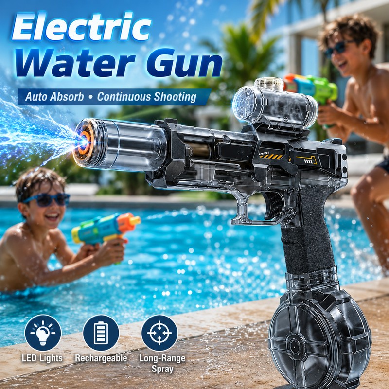Electric Water Gun for Kids & Teens – Rechargeable Auto-Suction