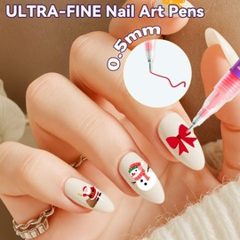 12 Colors Nail Art Pens Set, 3D Nail Polish Pens, Quick-Dry 0.5MM DIY Nail Art Markers Graffiti Dotting Pen for Nails Art Design Manicure Nail DIY Decoration (12 Colors)