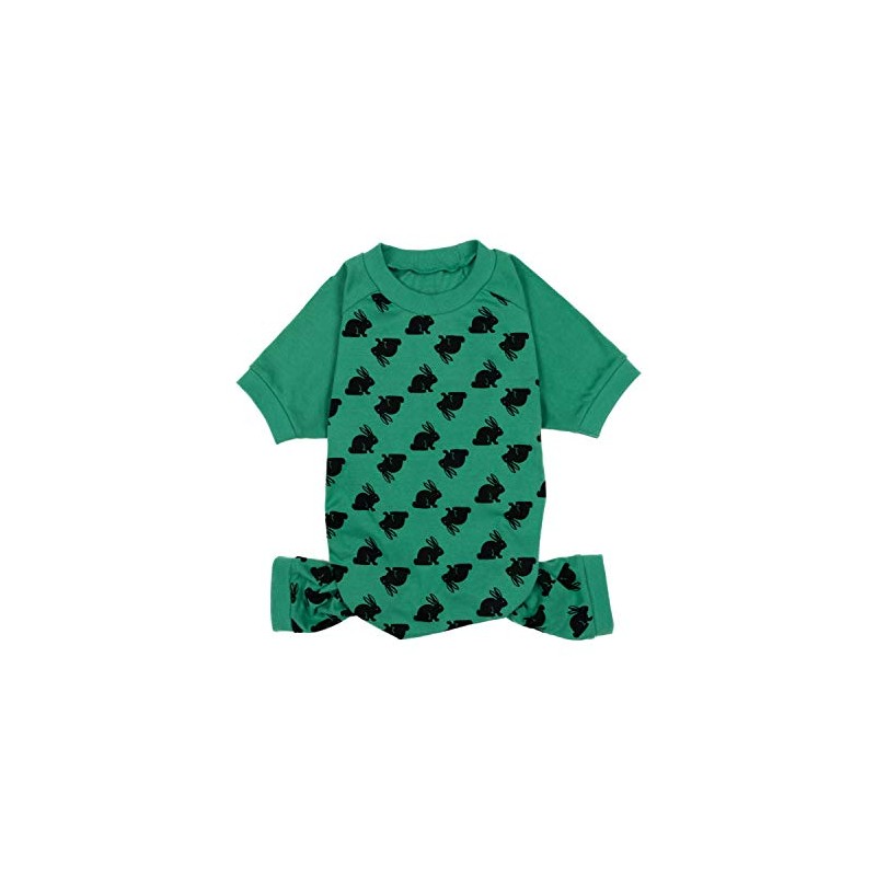 Leveret Dog Pajamas 100% Cotton Bunny Rabbit Green (Size Medium)