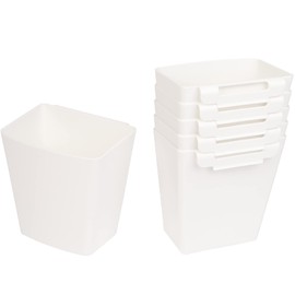 AYVANBER 6 Pack Hanging Cup Holder for Rolling cart Accessories Hooks Little Hanging Buckets Hanging Storage Bins Craft Supplies for Rolling Utility Cart Slim Storage Cart (White)