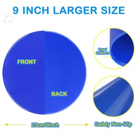 SIFENYU Poly Spot Markers Rubber Floor Dots 9 inch 24 Pcs Flat Cones Non-Slip Agility Markers Poly Spots for Gym Soccer Basketball Sports Speed Agility Training, Classroom Activities, Exercise Drills