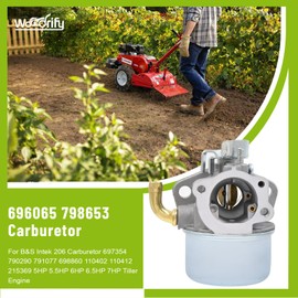 SYSKANT 696065 697422 Carburetor for B&S Intek 206 Carburetor 110402 110412 215369 798653 696065 214706 697422 798654 215434 Intek 190 Engine 850 Series 6.75 OHV Engine 5HP 5.5HP 6.5HP Tiller Engine