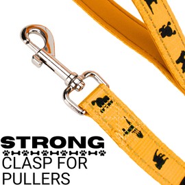 EcoBark Comfort Padded Dog Leash Padded Heavy Duty Handle for Pleasant Dog Walks When Pulling, Bright Colors for Safety - Great for Dog Training & Walking, Leash Lead Control (Yellow)