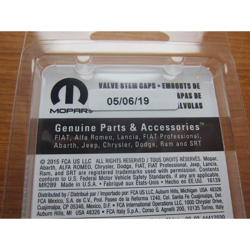 Mopar Jeep Black Valve Stem Caps New OEM