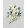 Rinlong 10.6" Wide White Sage Artificial Cascading Wedding Bouquets for