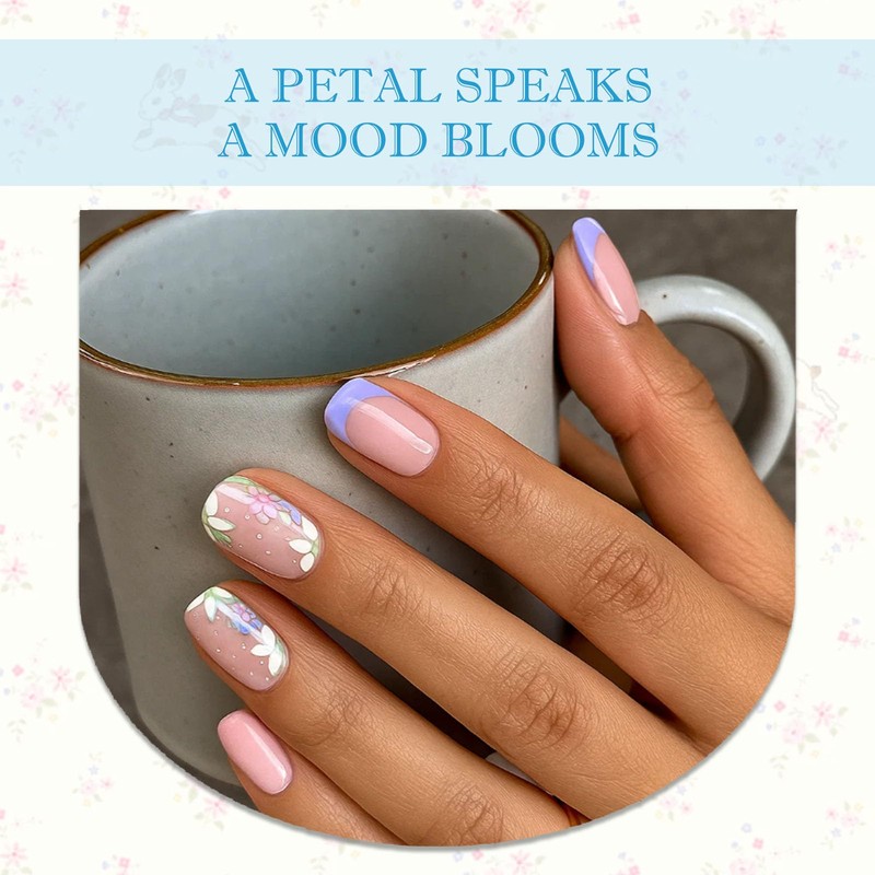 24PCS Light Pink Press on Nails – Short Almond Shape