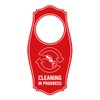 Signs ByLITA Cleaning in Progress Door Hanger - Red, 4"