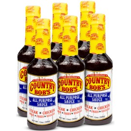 Country Bob's All Purpose Sauce - Tangy Sweet Savory, Grilling, Dipping, Marinating, Enhances Meat, Veggies, Fish, 1968 Recipe, 13oz (Pack of 6)